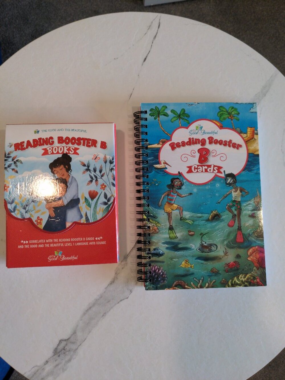 The Good and the Beautiful Reading Booster B Cards and Books